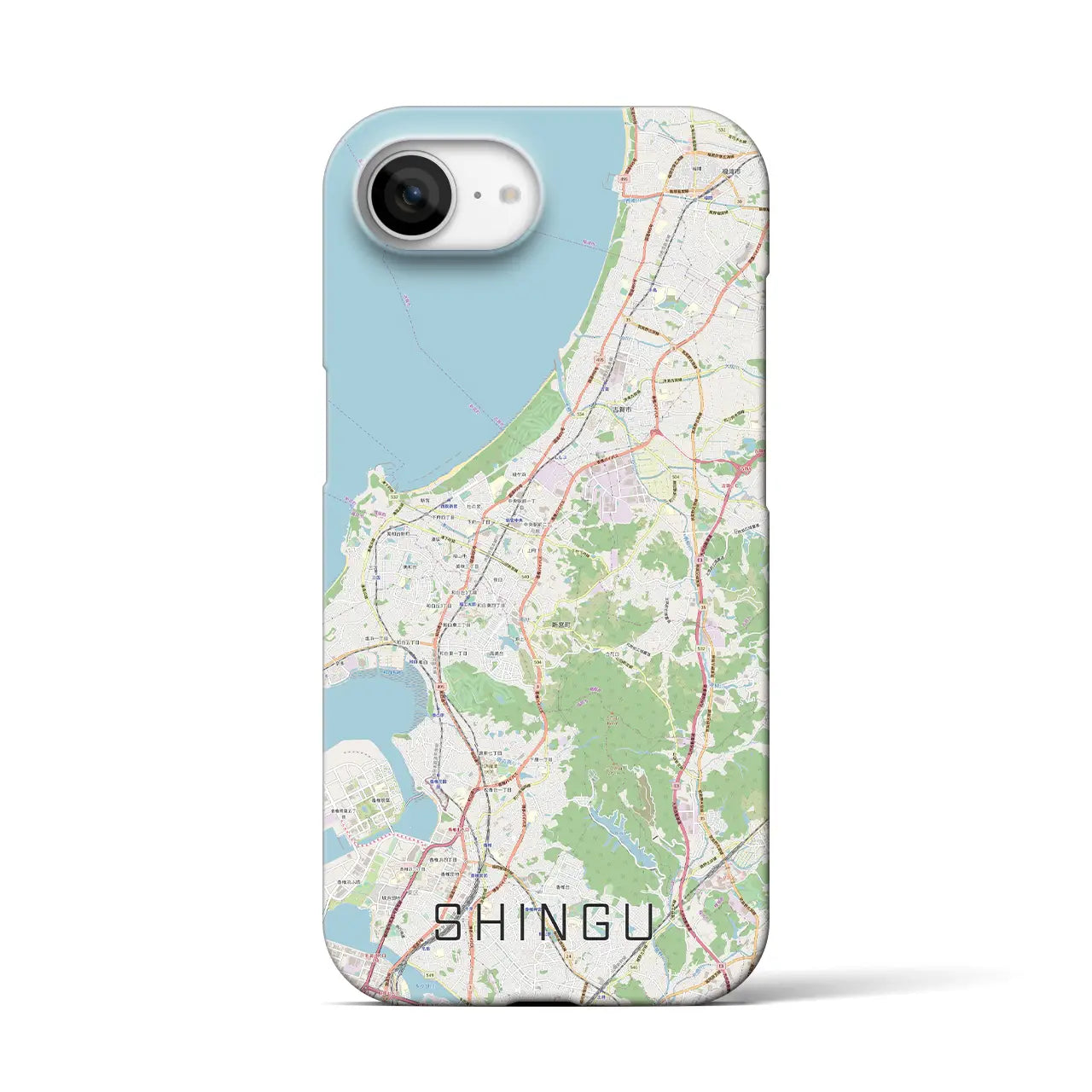 【新宮(福岡県)】地図柄iPhoneケース(バックカバータイプ)