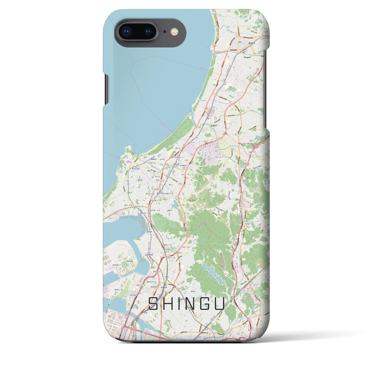 【新宮(福岡県)】地図柄iPhoneケース(バックカバータイプ)