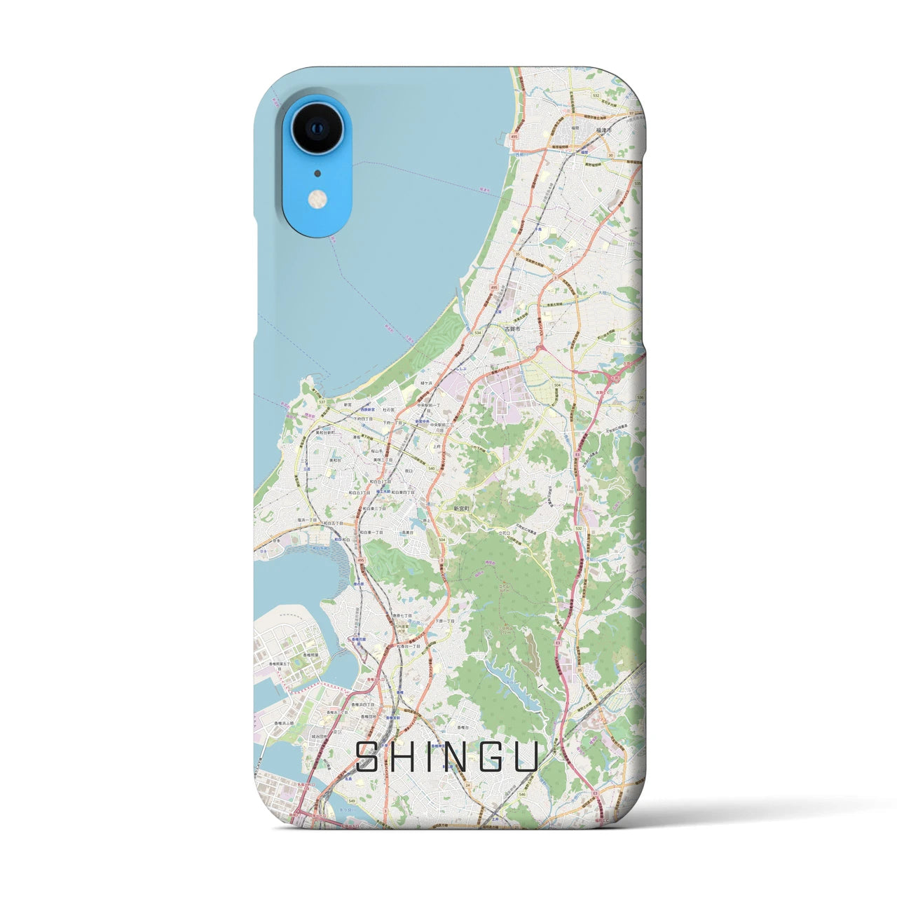 【新宮(福岡県)】地図柄iPhoneケース(バックカバータイプ)