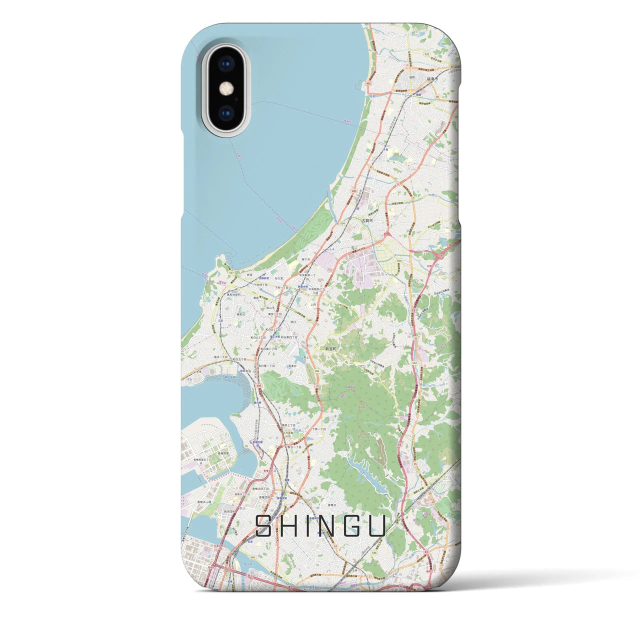 【新宮(福岡県)】地図柄iPhoneケース(バックカバータイプ)