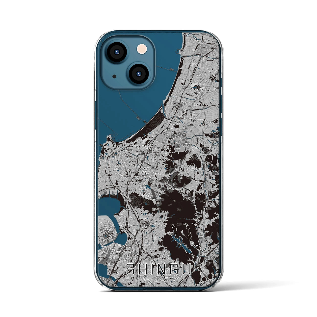 【新宮(福岡県)】地図柄iPhoneケース(クリアタイプ)