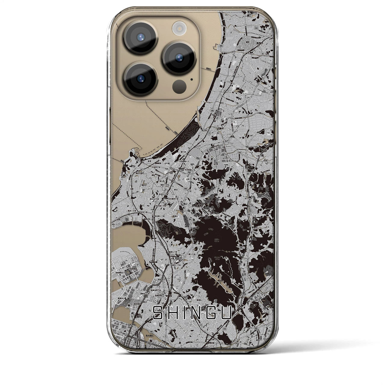 【新宮(福岡県)】地図柄iPhoneケース(クリアタイプ)