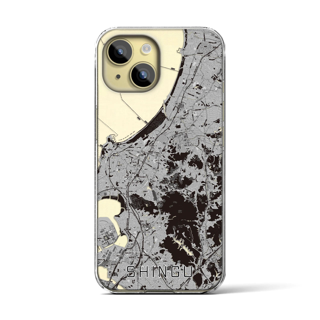 【新宮(福岡県)】地図柄iPhoneケース(クリアタイプ)