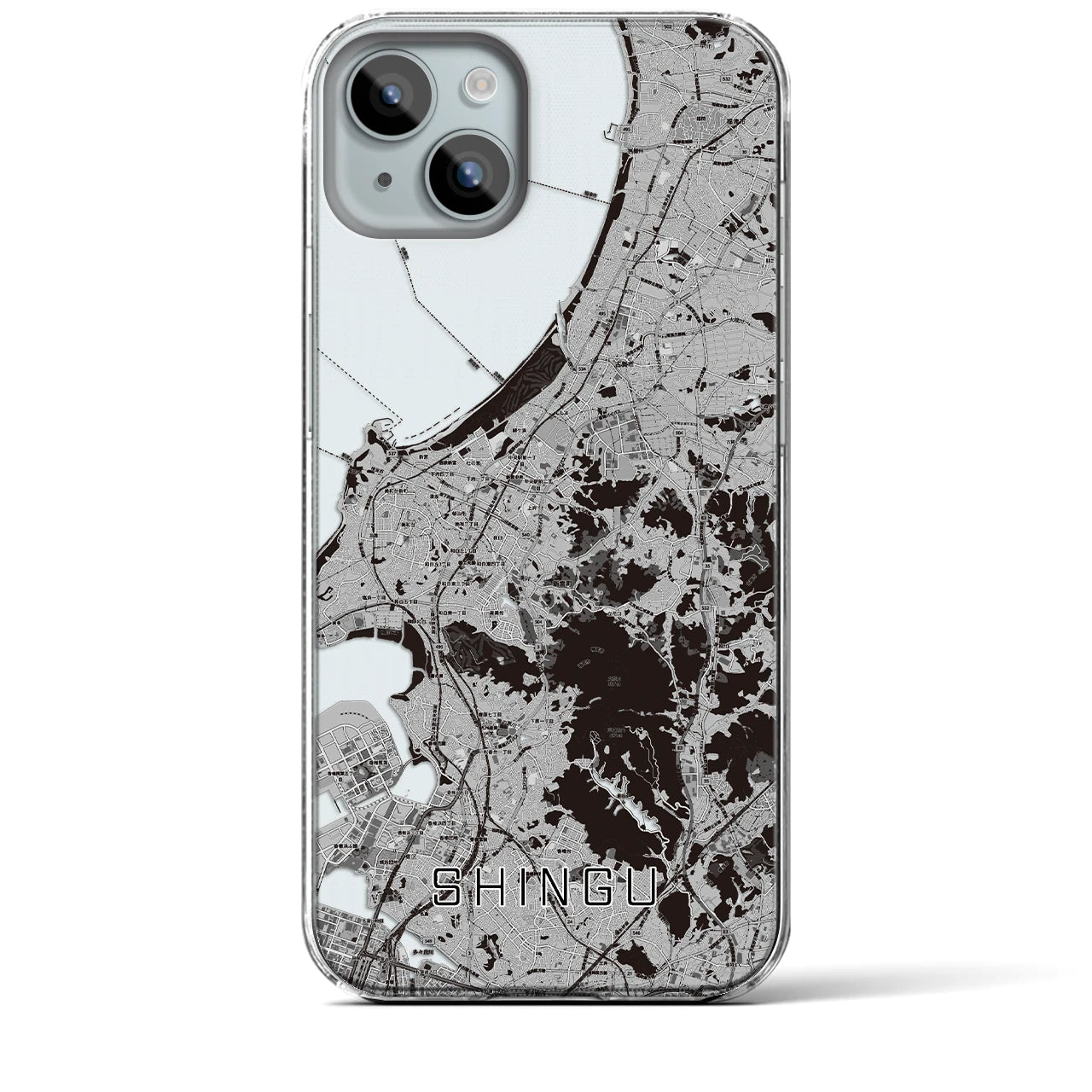 【新宮(福岡県)】地図柄iPhoneケース(クリアタイプ)