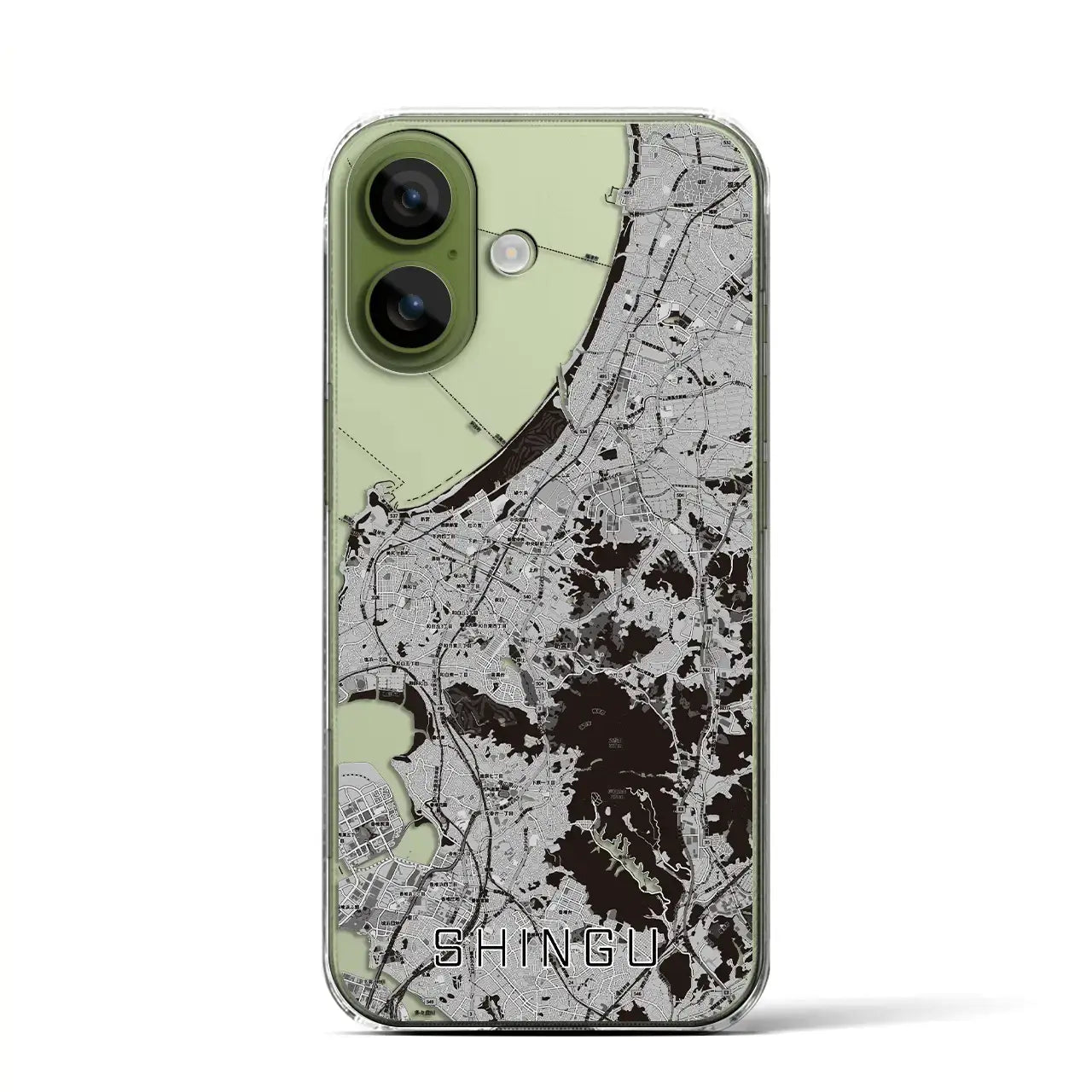 【新宮(福岡県)】地図柄iPhoneケース(クリアタイプ)