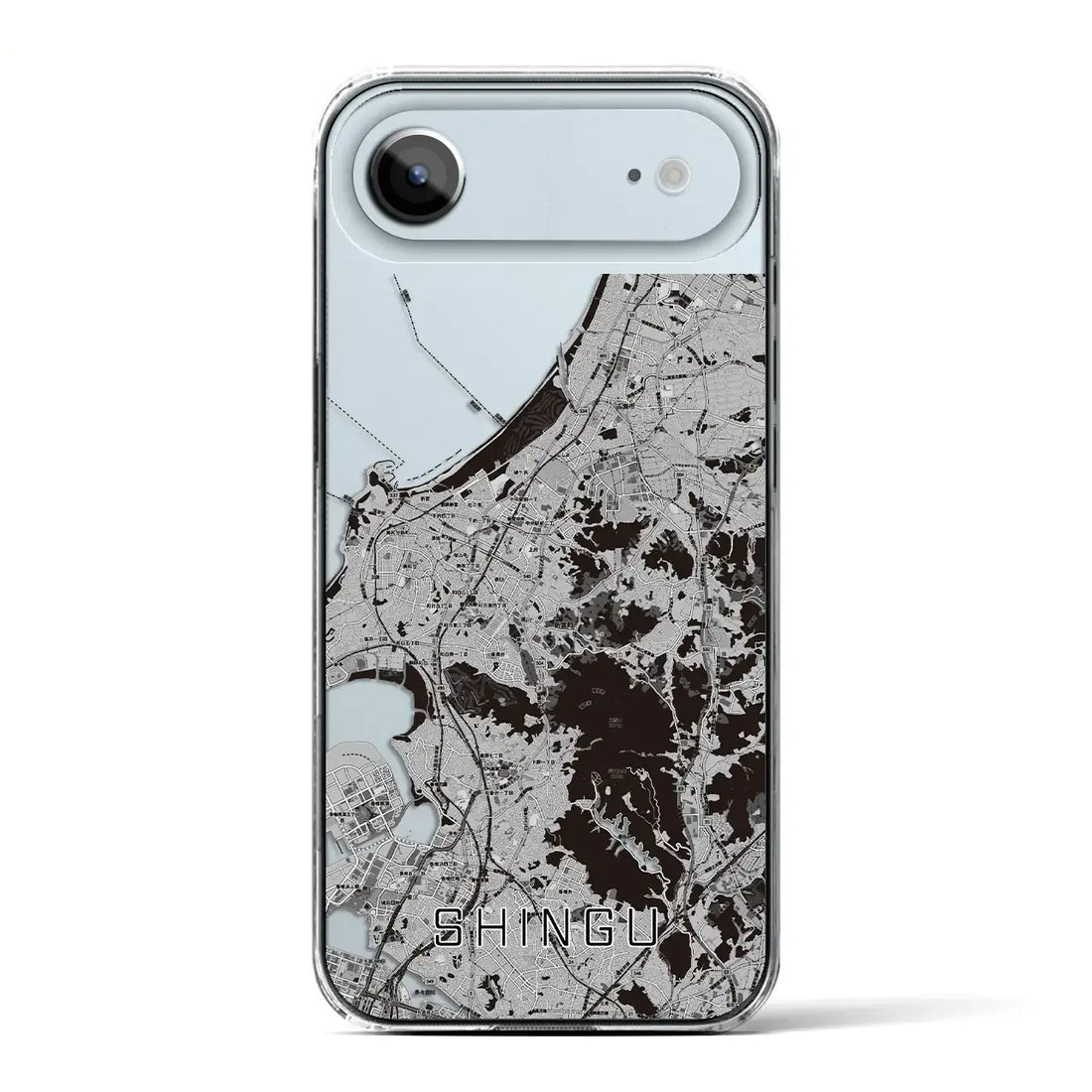 【新宮(福岡県)】地図柄iPhoneケース(クリアタイプ)モノトーン・iPhone 17 Pro Max 用