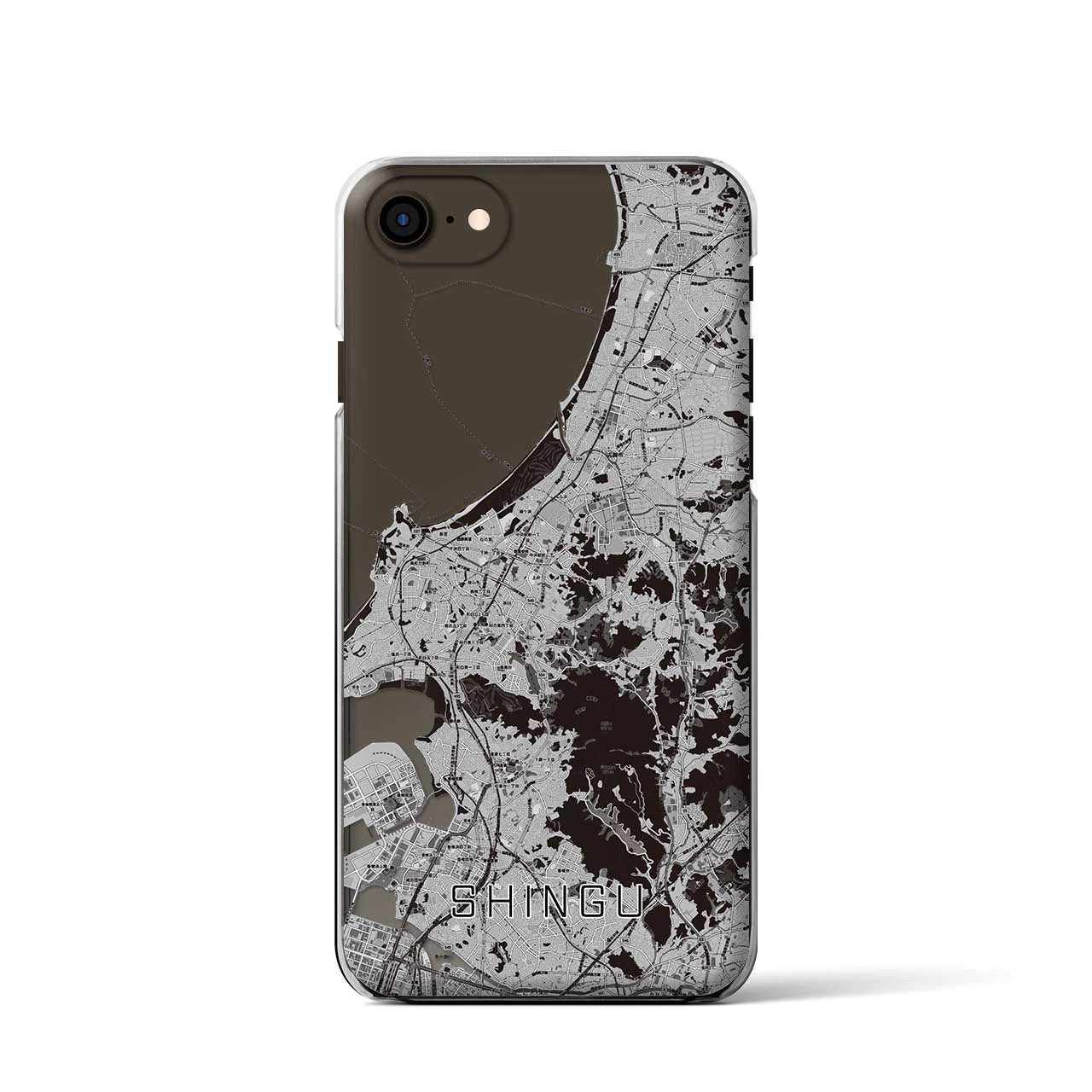 【新宮(福岡県)】地図柄iPhoneケース(クリアタイプ)