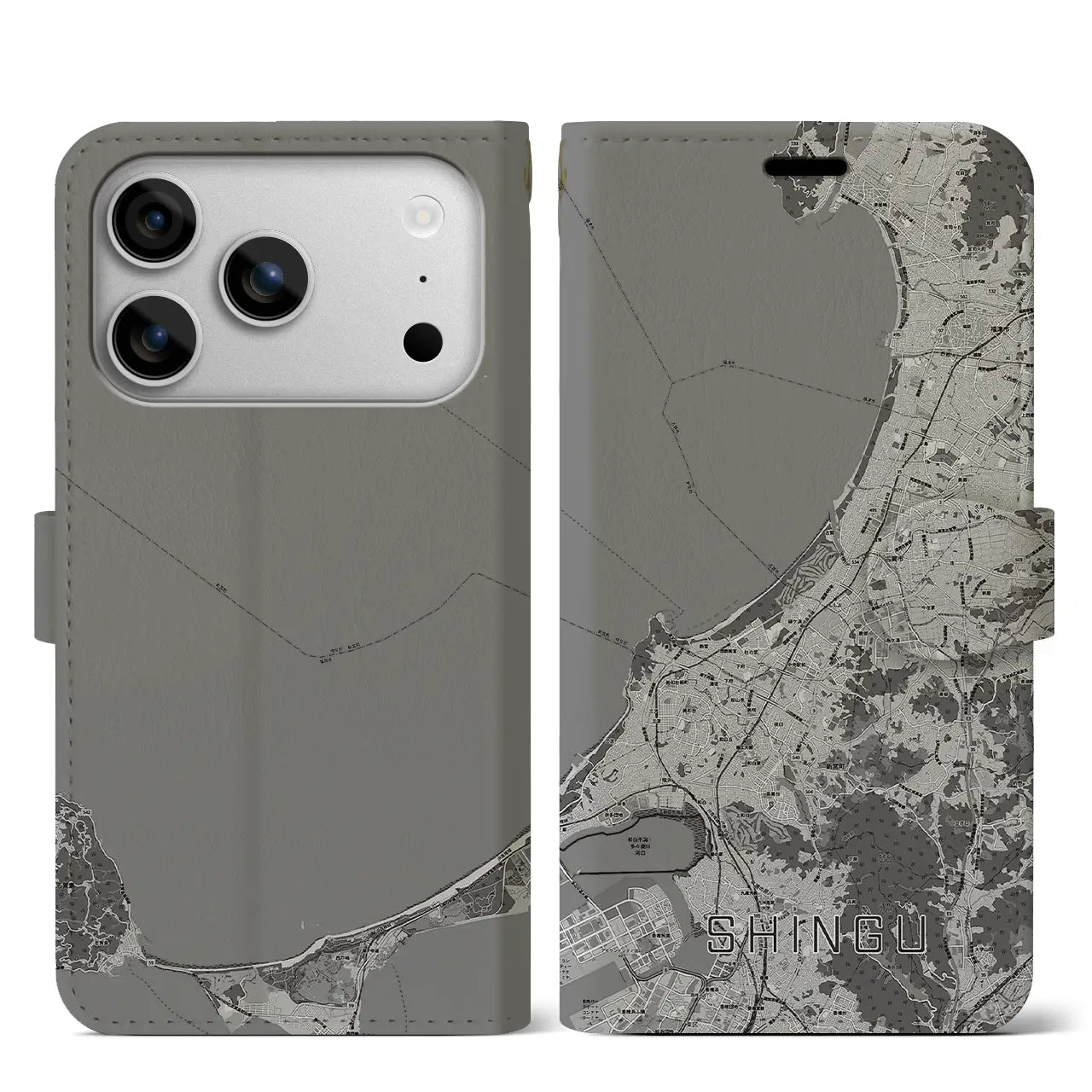 【新宮(福岡県)】地図柄iPhoneケース(手帳タイプ)