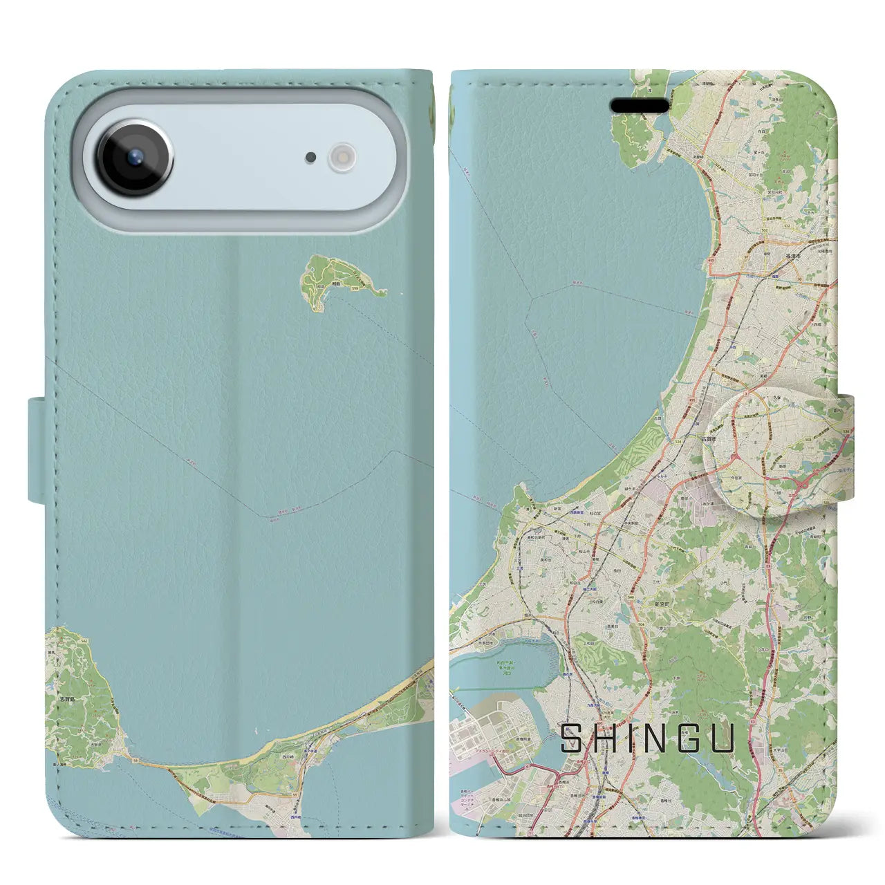 【新宮(福岡県)】地図柄iPhoneケース(手帳タイプ)