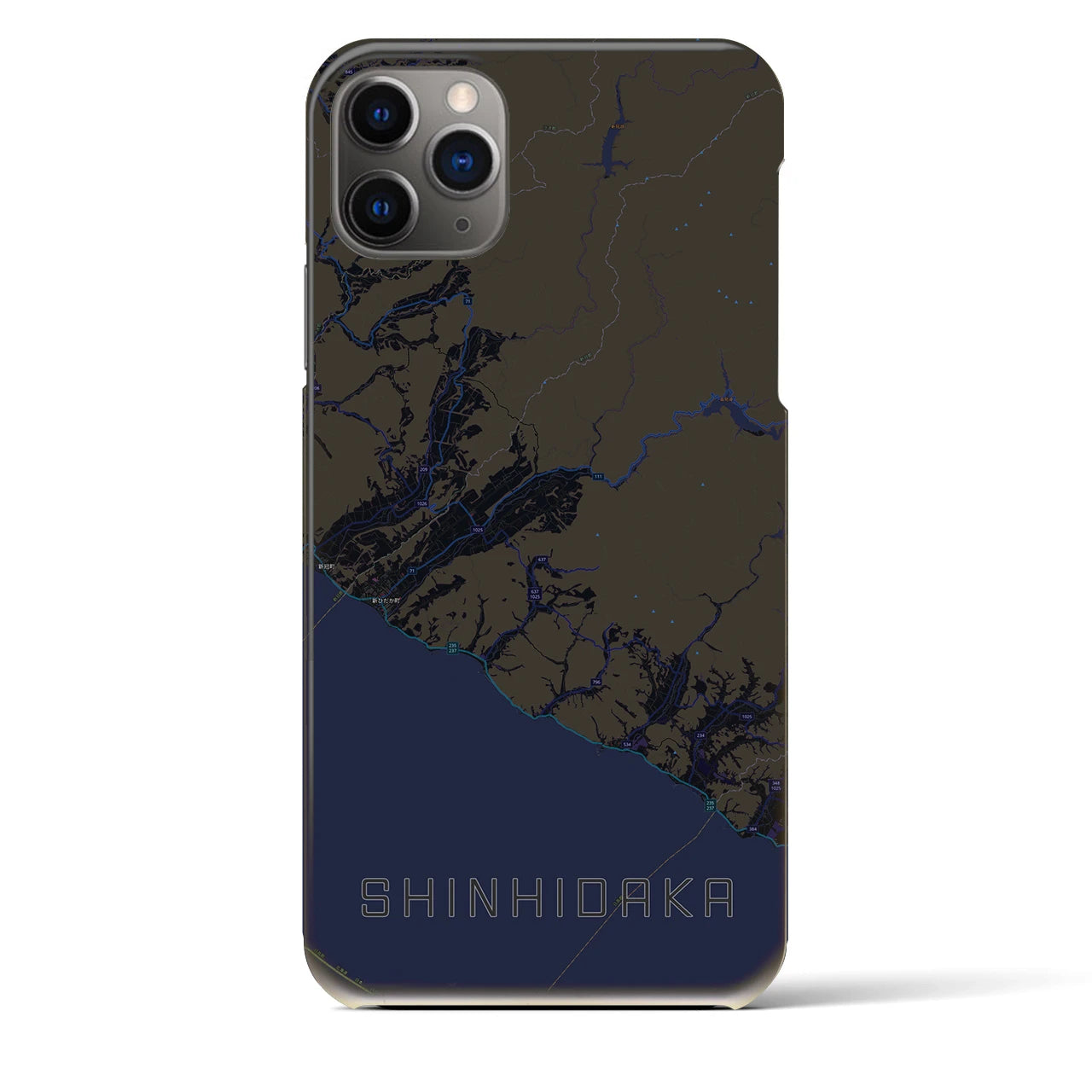 【新ひだか(北海道)】地図柄iPhoneケース(バックカバータイプ)