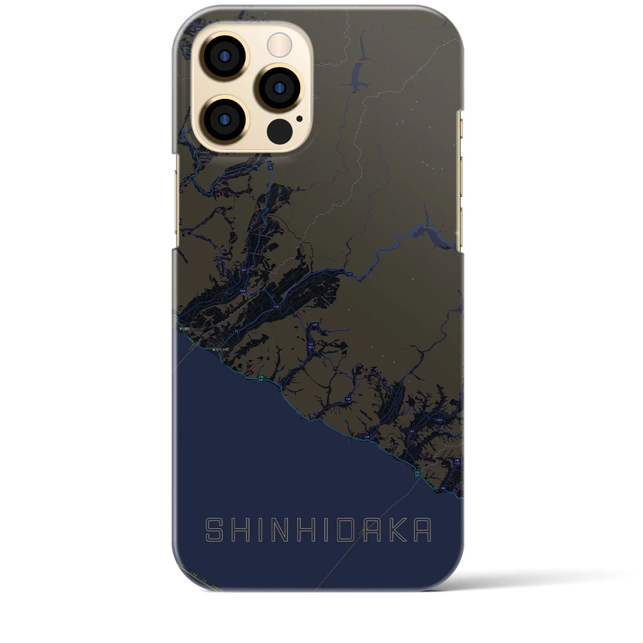 【新ひだか(北海道)】地図柄iPhoneケース(バックカバータイプ)