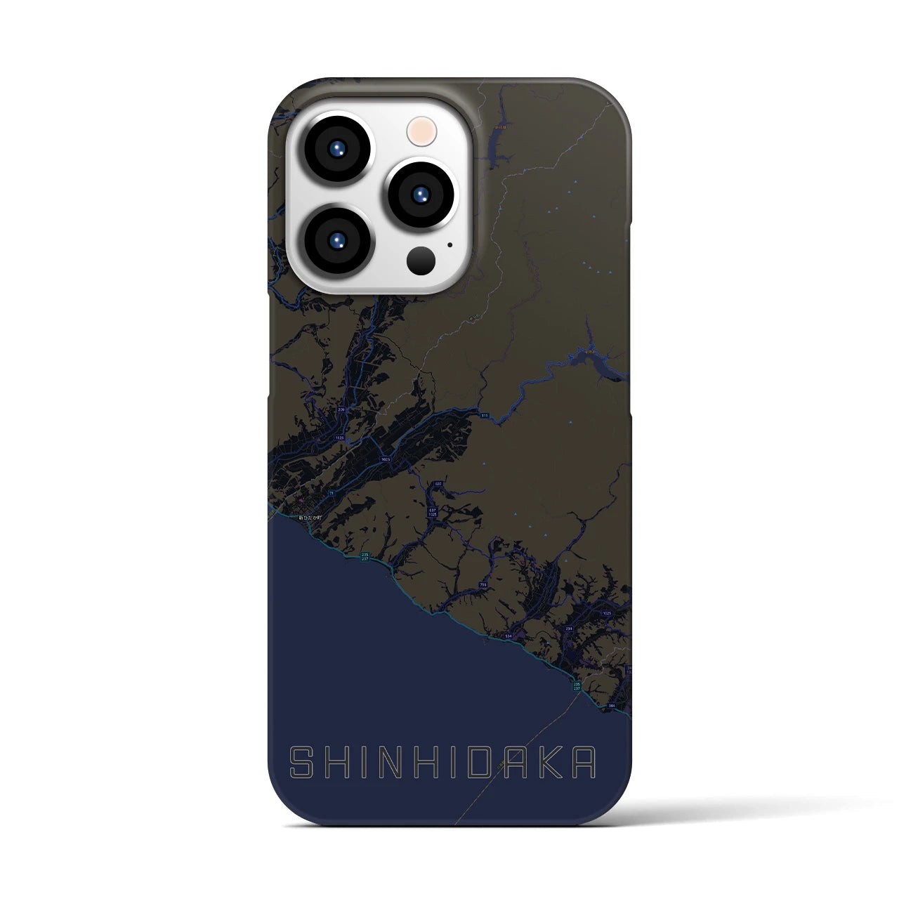 【新ひだか(北海道)】地図柄iPhoneケース(バックカバータイプ)