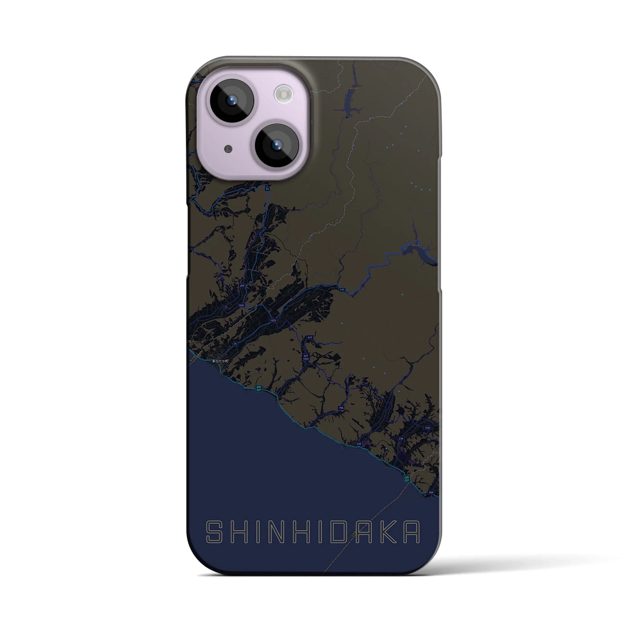 【新ひだか(北海道)】地図柄iPhoneケース(バックカバータイプ)