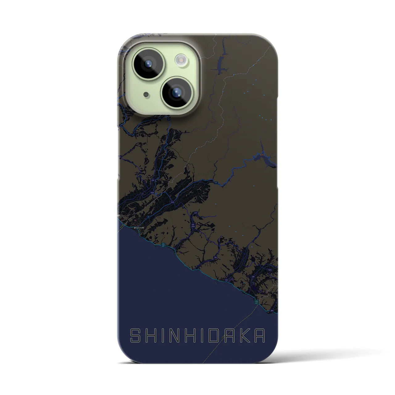【新ひだか(北海道)】地図柄iPhoneケース(バックカバータイプ)