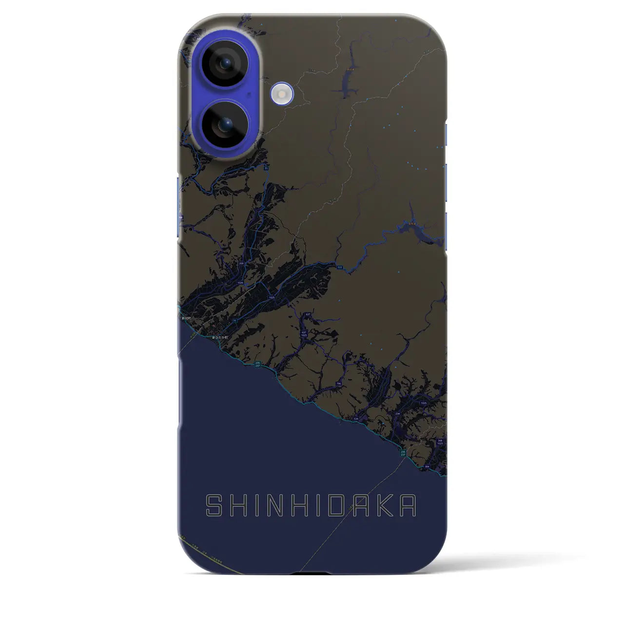 【新ひだか(北海道)】地図柄iPhoneケース(バックカバータイプ)