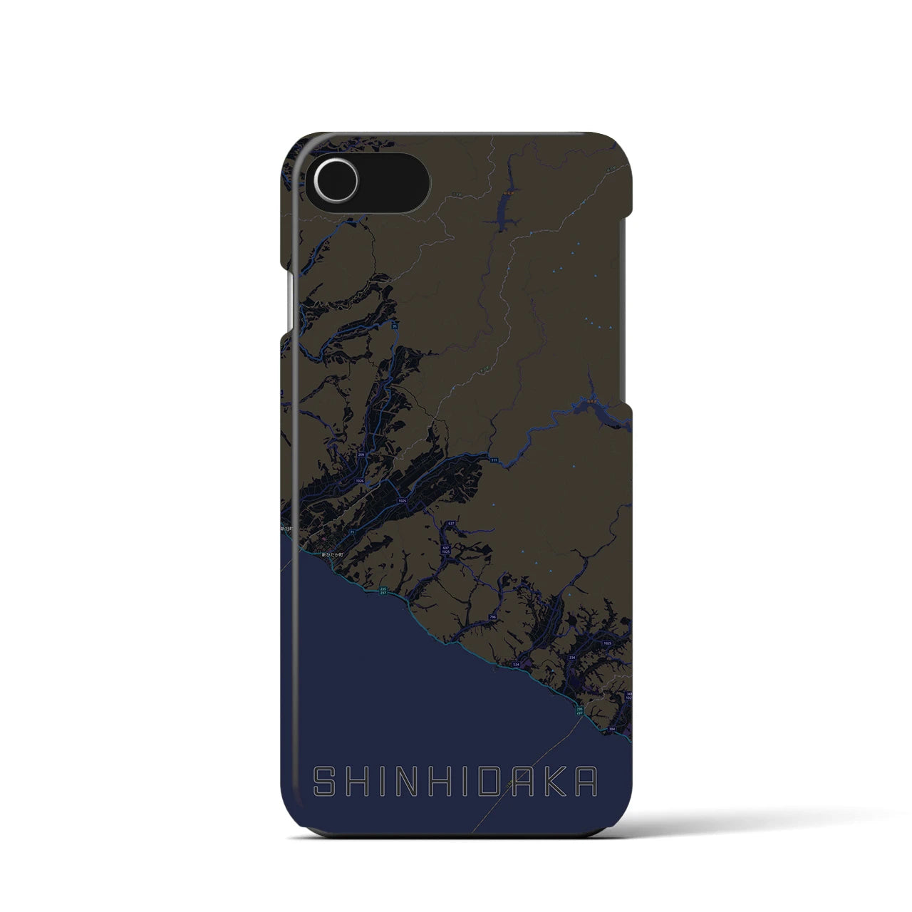 【新ひだか(北海道)】地図柄iPhoneケース(バックカバータイプ)