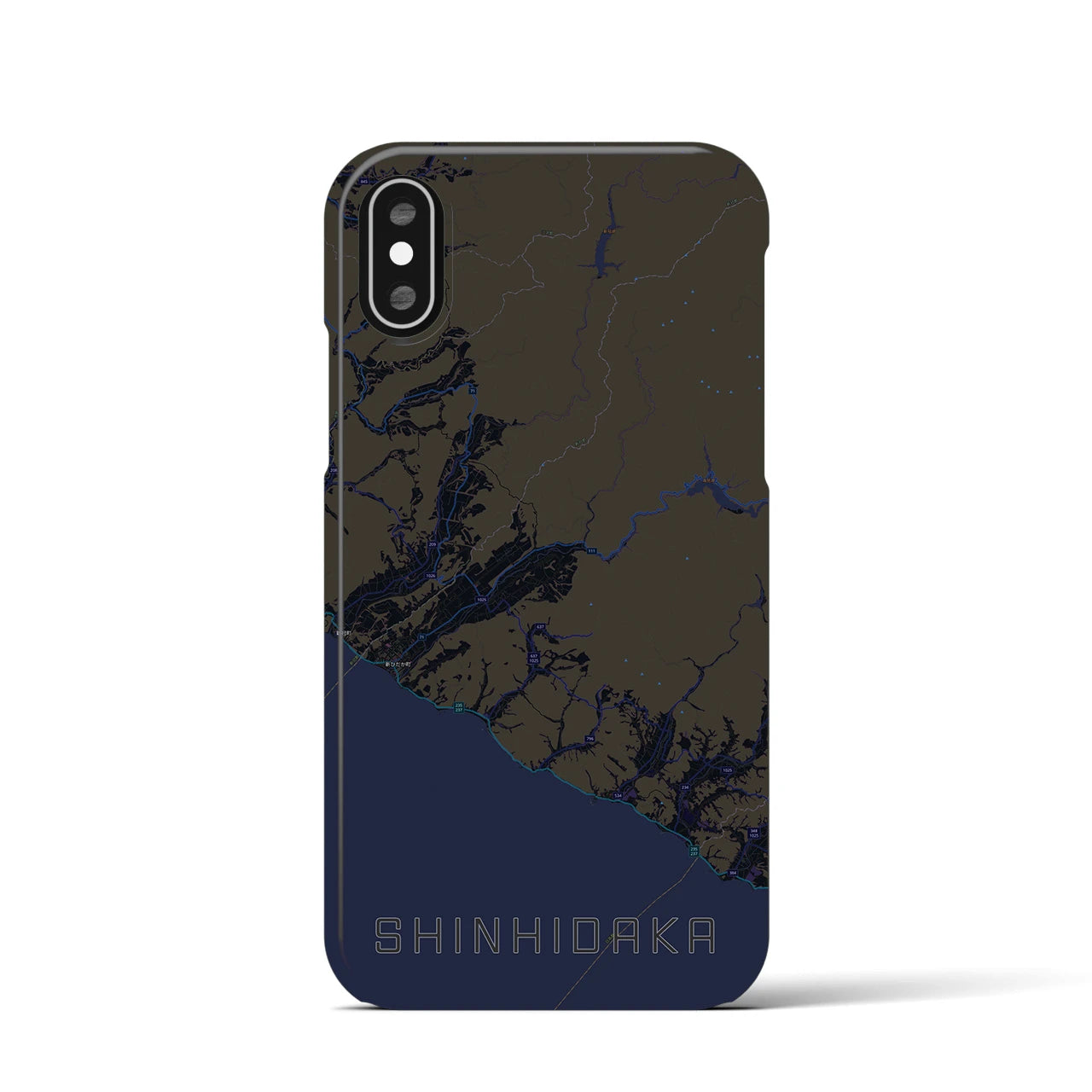【新ひだか(北海道)】地図柄iPhoneケース(バックカバータイプ)