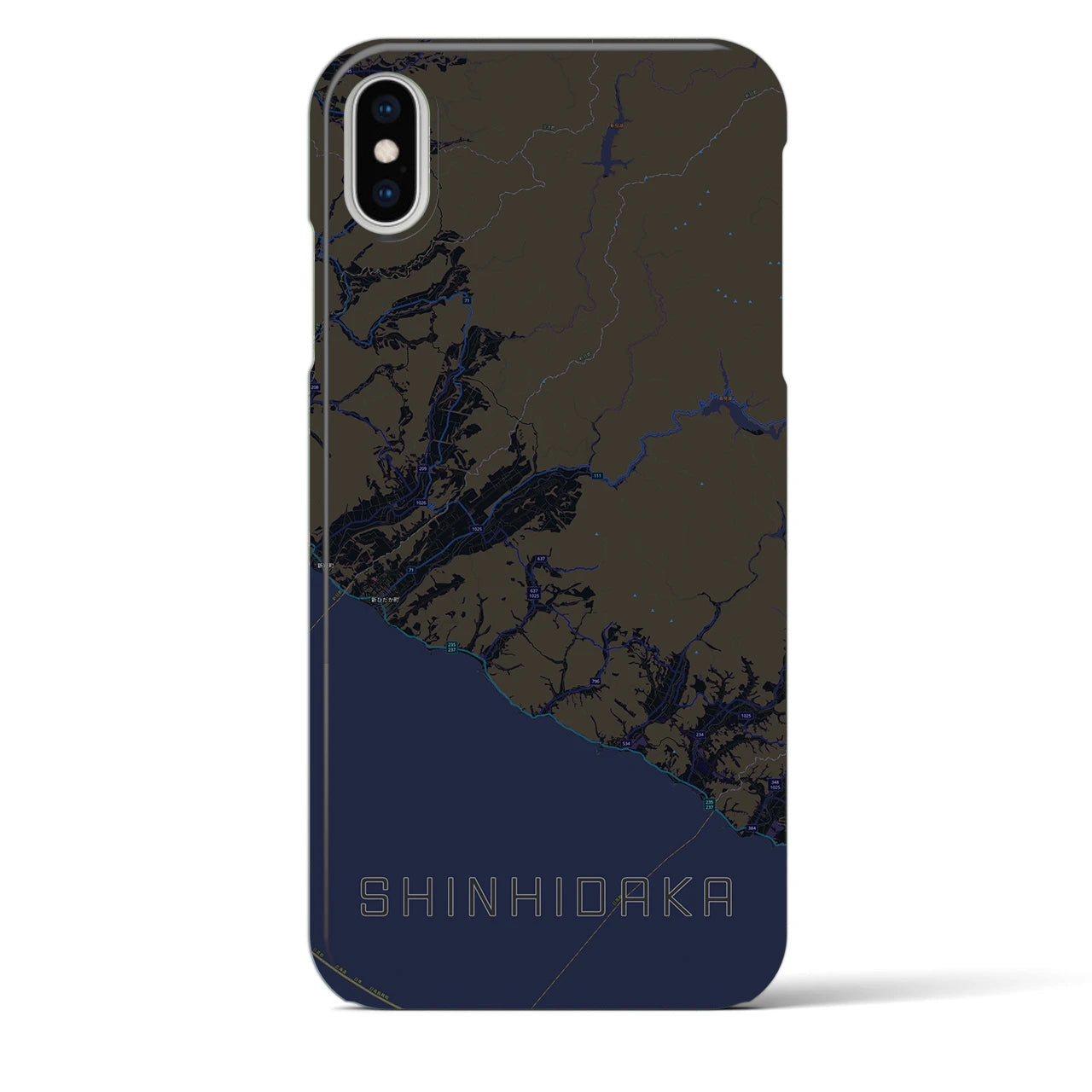 【新ひだか(北海道)】地図柄iPhoneケース(バックカバータイプ)