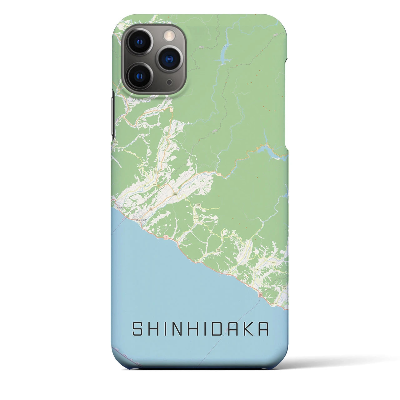 【新ひだか(北海道)】地図柄iPhoneケース(バックカバータイプ)