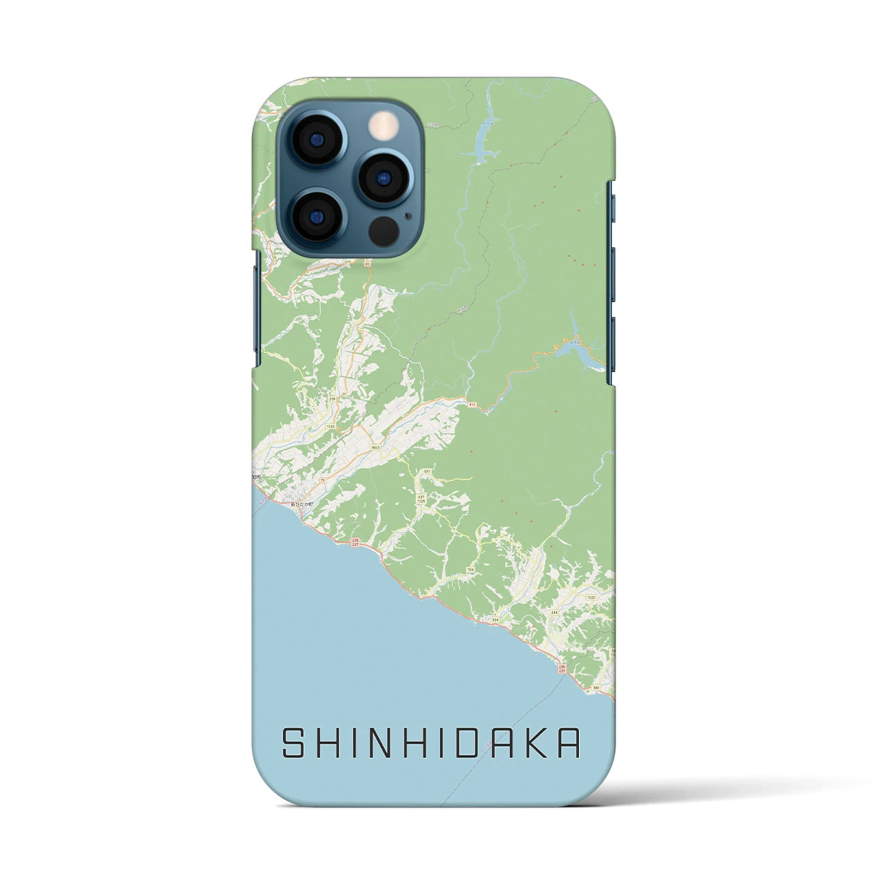 【新ひだか(北海道)】地図柄iPhoneケース(バックカバータイプ)