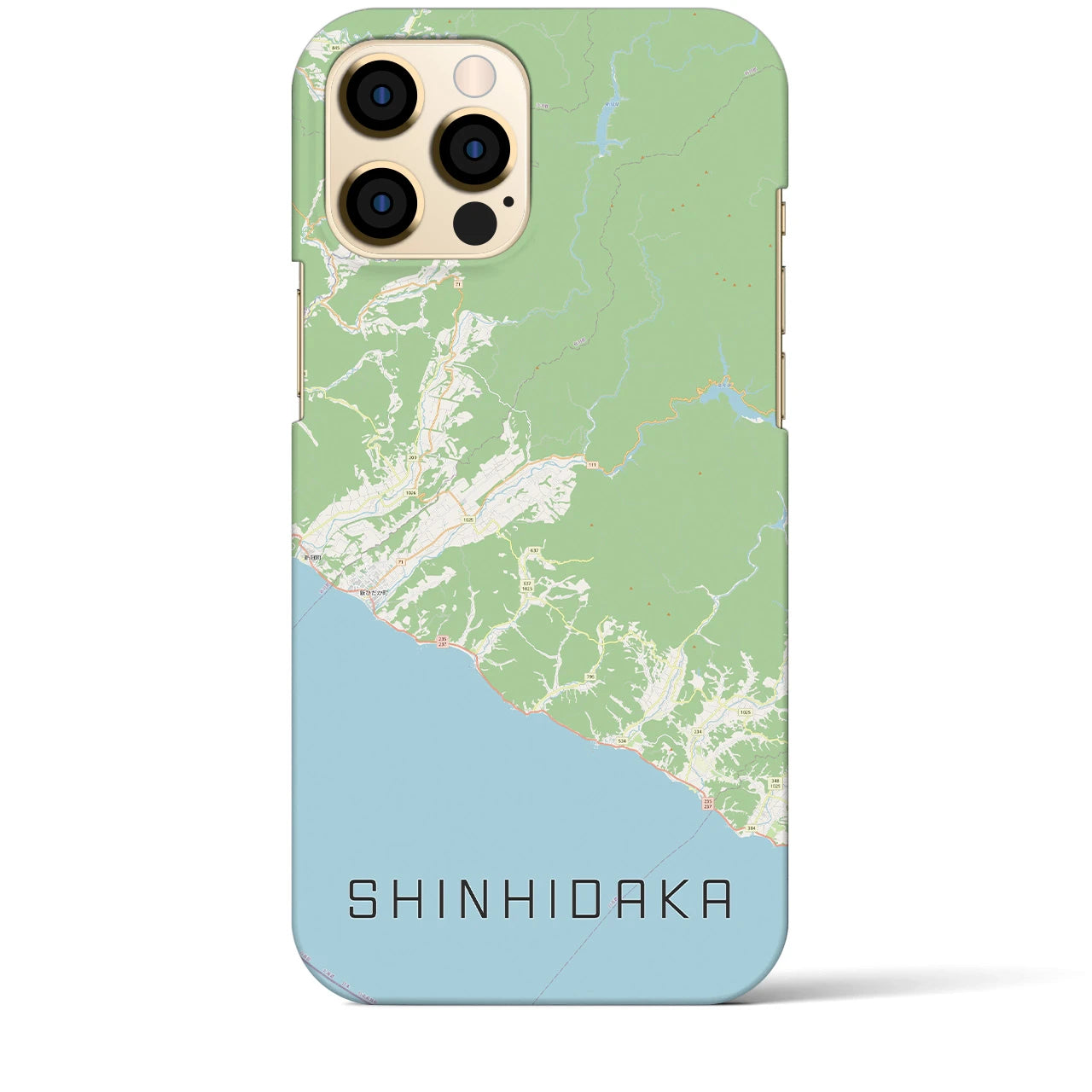 【新ひだか(北海道)】地図柄iPhoneケース(バックカバータイプ)
