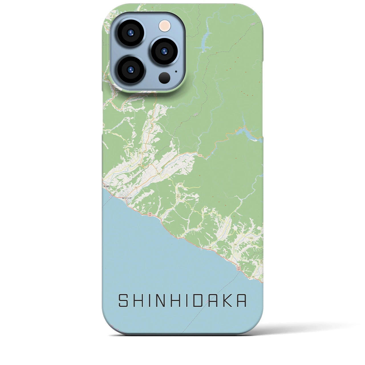 【新ひだか(北海道)】地図柄iPhoneケース(バックカバータイプ)