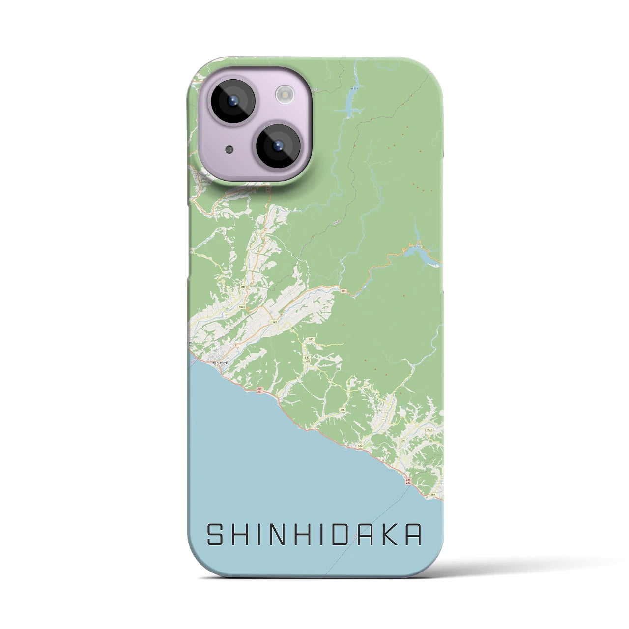 【新ひだか(北海道)】地図柄iPhoneケース(バックカバータイプ)