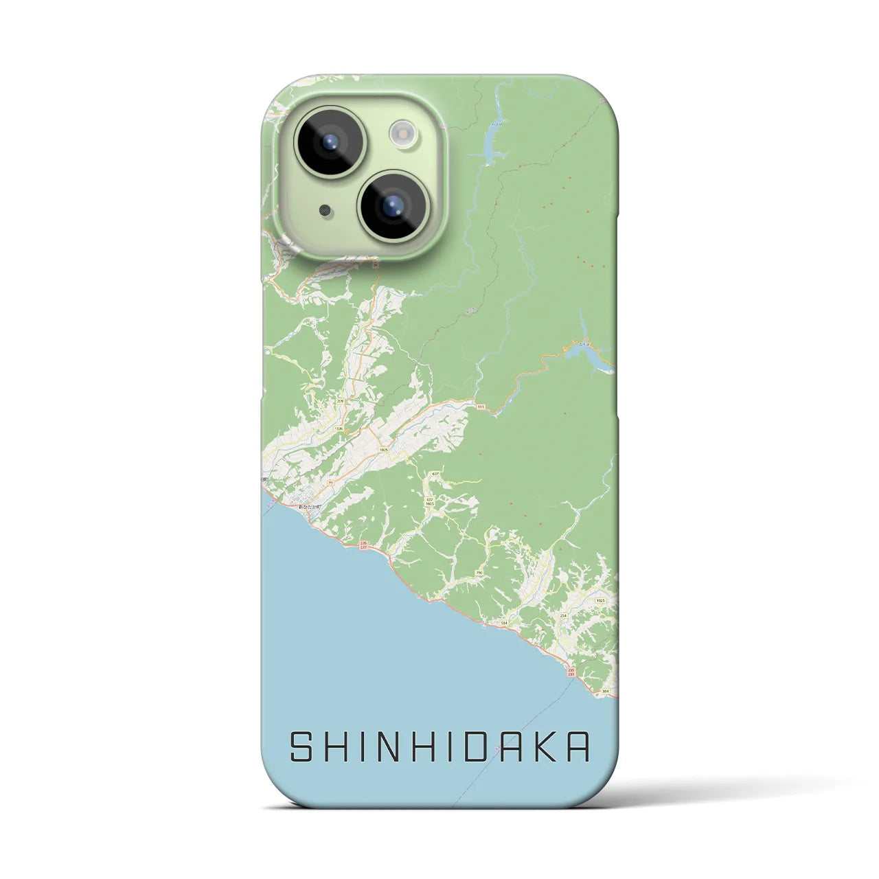 【新ひだか(北海道)】地図柄iPhoneケース(バックカバータイプ)