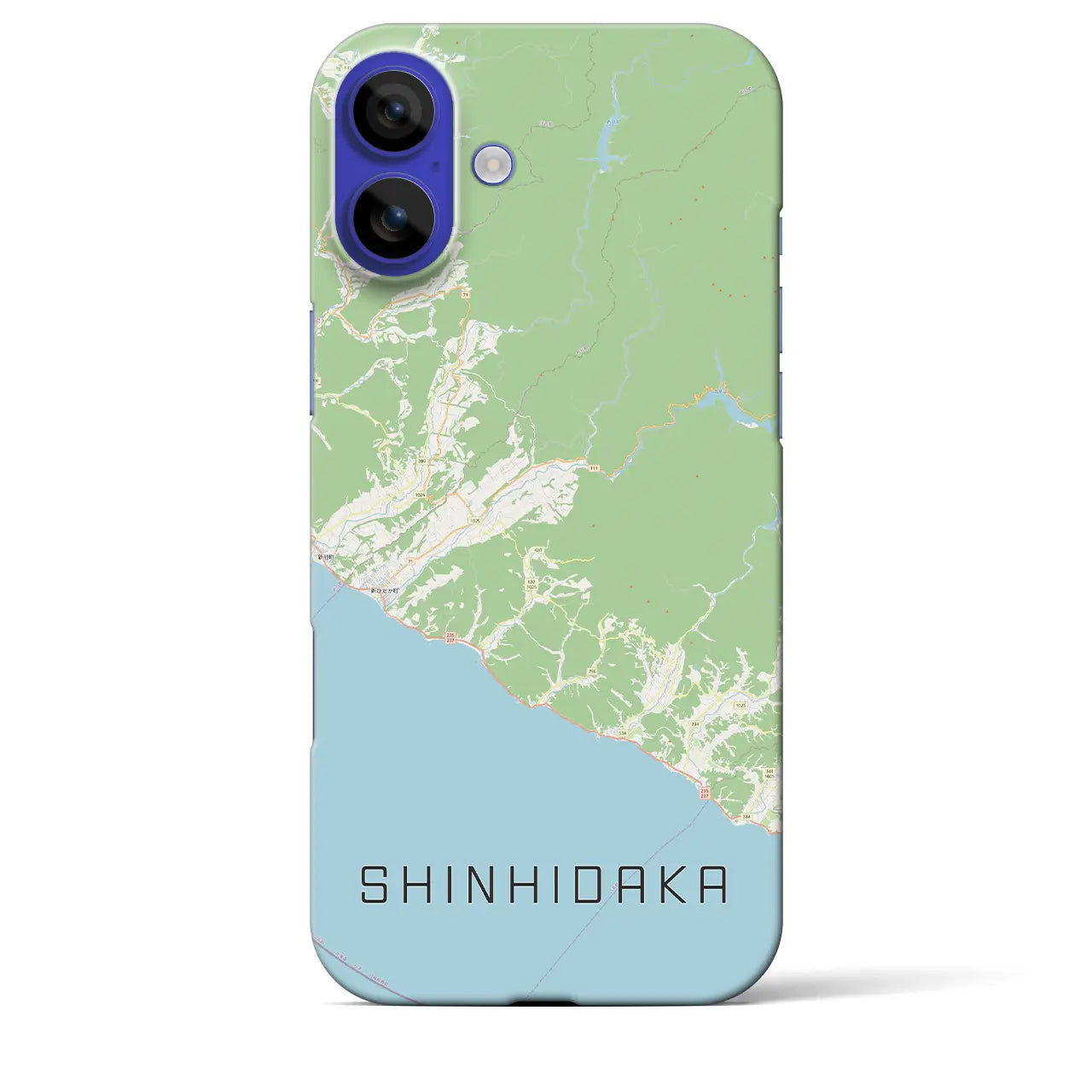 【新ひだか(北海道)】地図柄iPhoneケース(バックカバータイプ)ナチュラル・iPhone 16 Pro Max 用