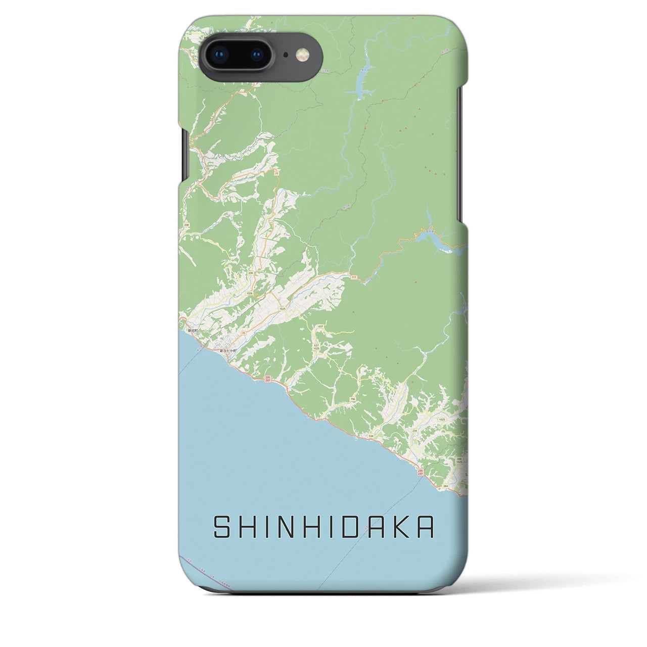 【新ひだか(北海道)】地図柄iPhoneケース(バックカバータイプ)