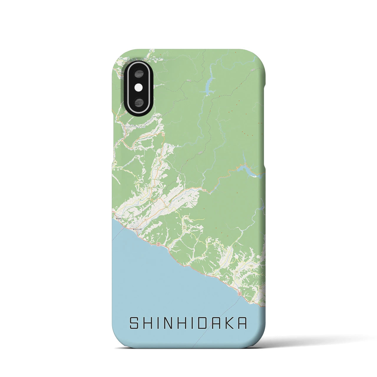 【新ひだか(北海道)】地図柄iPhoneケース(バックカバータイプ)