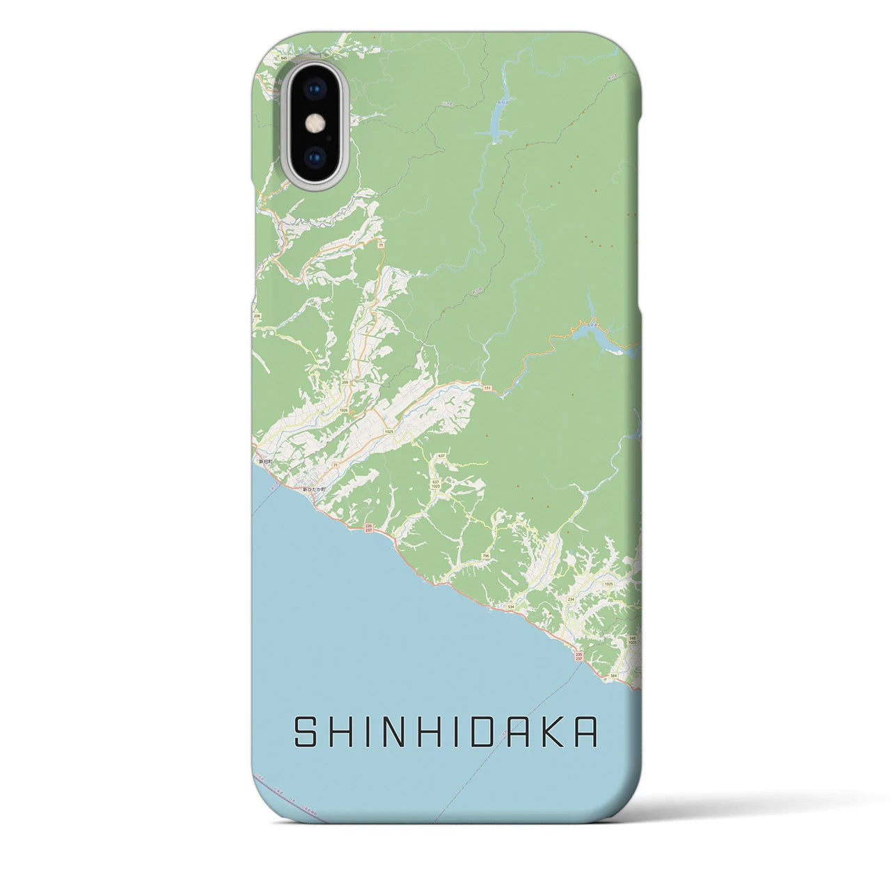 【新ひだか(北海道)】地図柄iPhoneケース(バックカバータイプ)