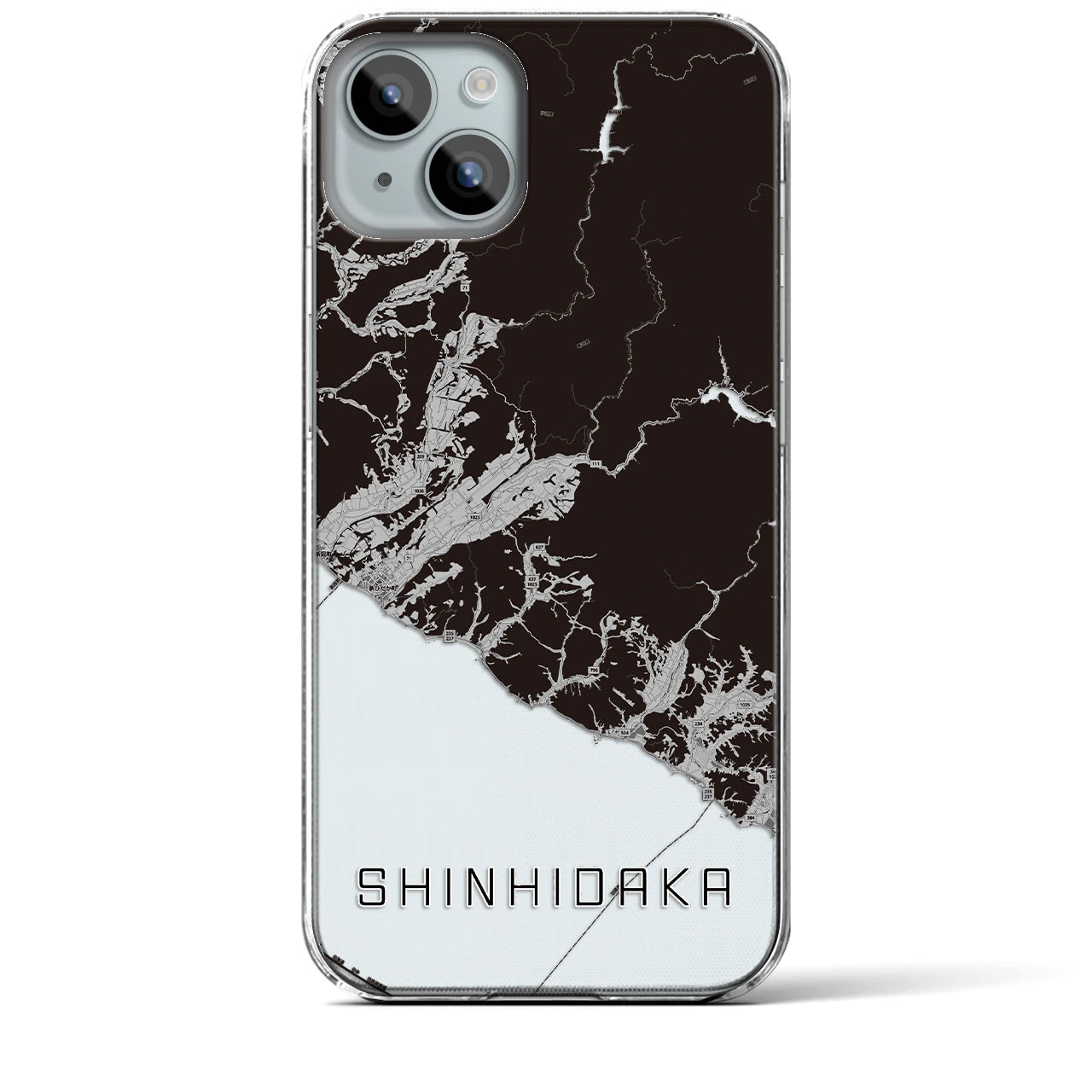 【新ひだか(北海道)】地図柄iPhoneケース(クリアタイプ)