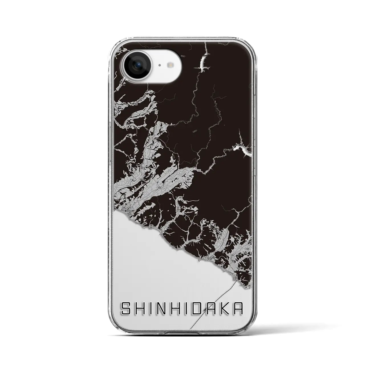 【新ひだか(北海道)】地図柄iPhoneケース(クリアタイプ)