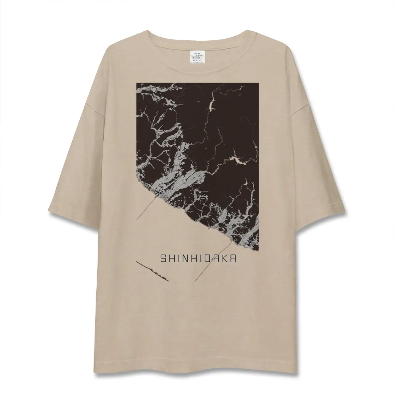 【新ひだか(北海道)】地図柄ビッグシルエットTシャツ