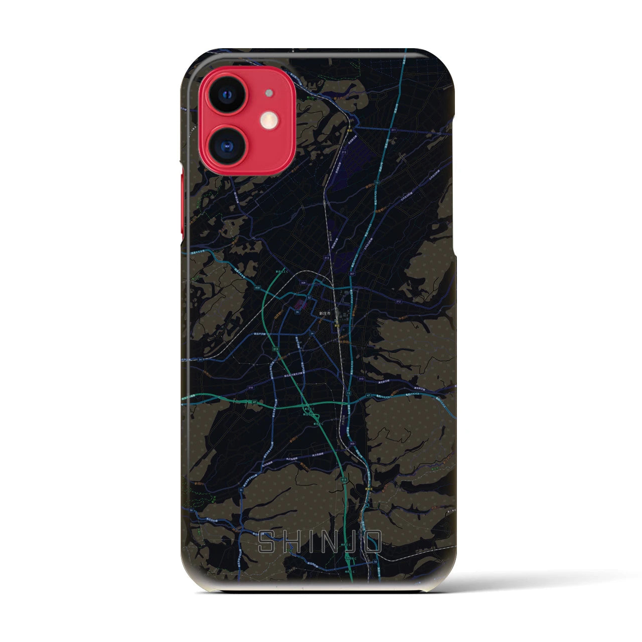 【新庄(山形県)】地図柄iPhoneケース(バックカバータイプ)