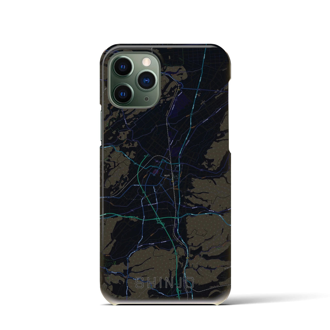 【新庄(山形県)】地図柄iPhoneケース(バックカバータイプ)