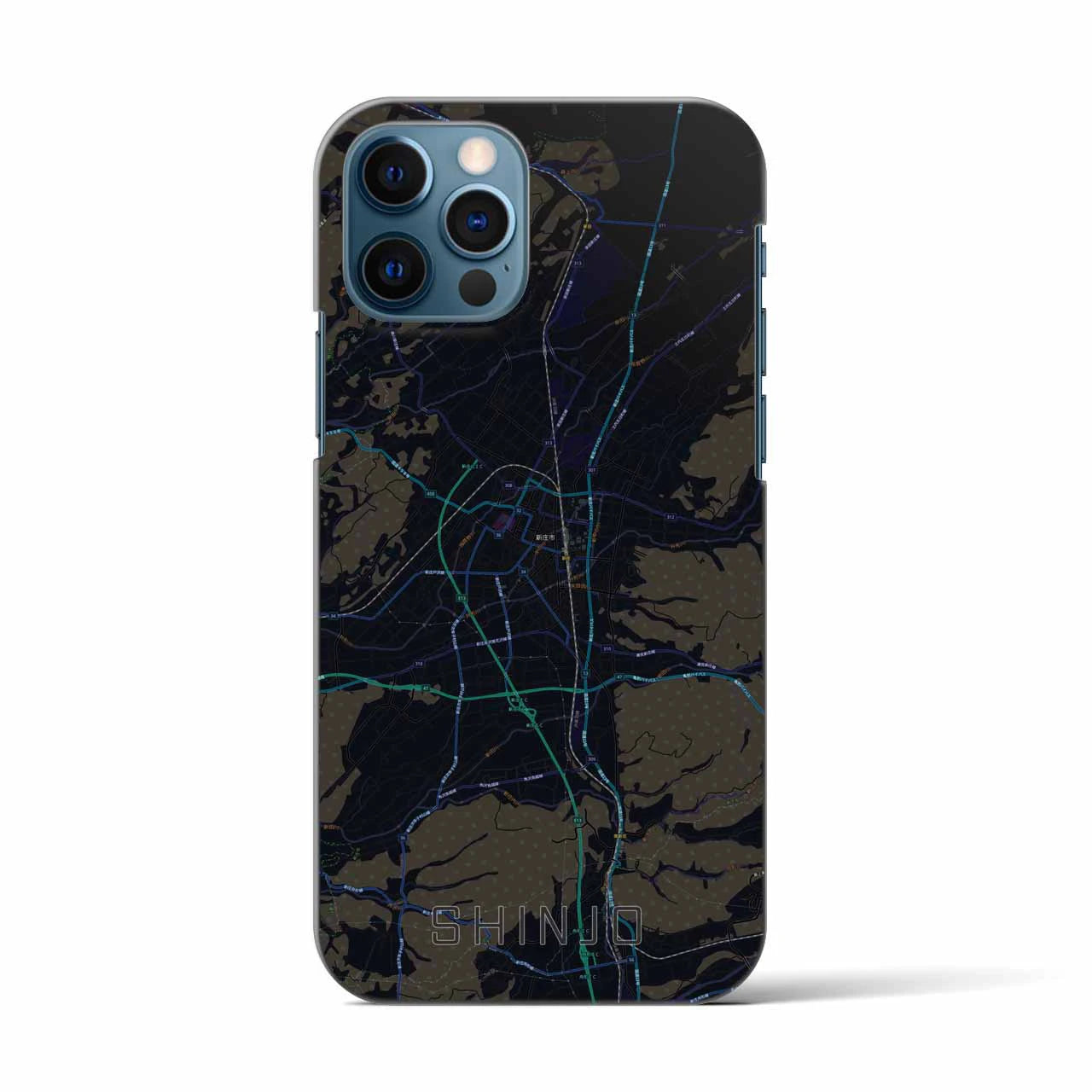 【新庄(山形県)】地図柄iPhoneケース(バックカバータイプ)