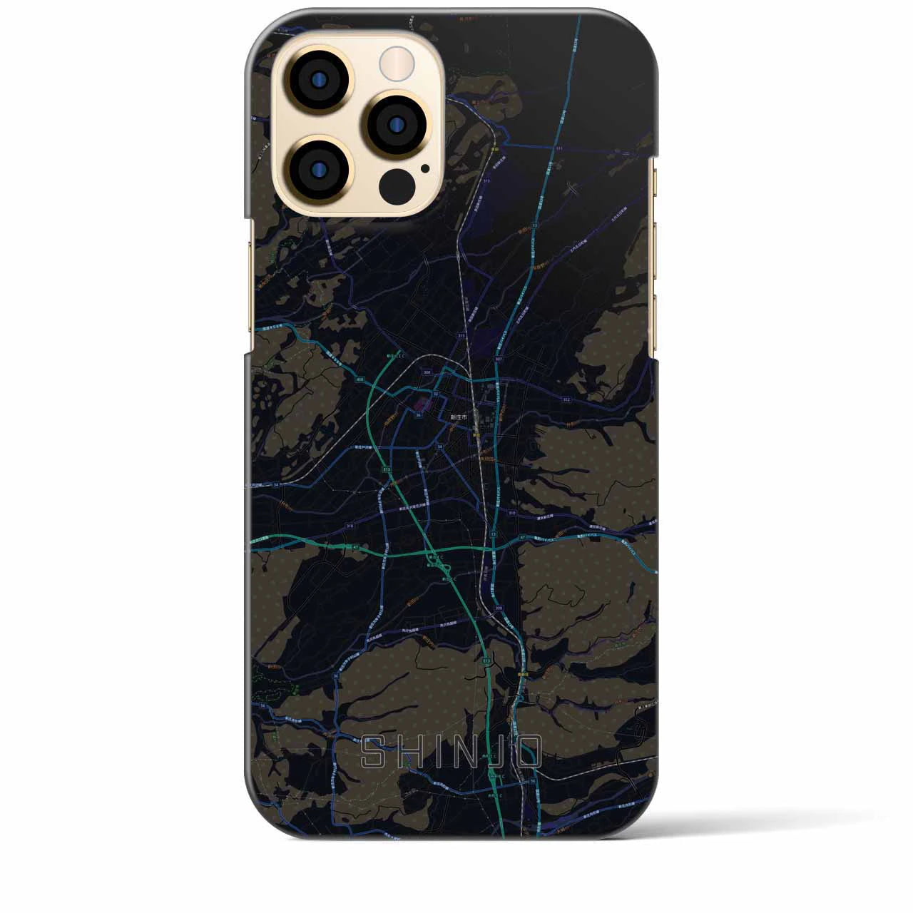 【新庄(山形県)】地図柄iPhoneケース(バックカバータイプ)