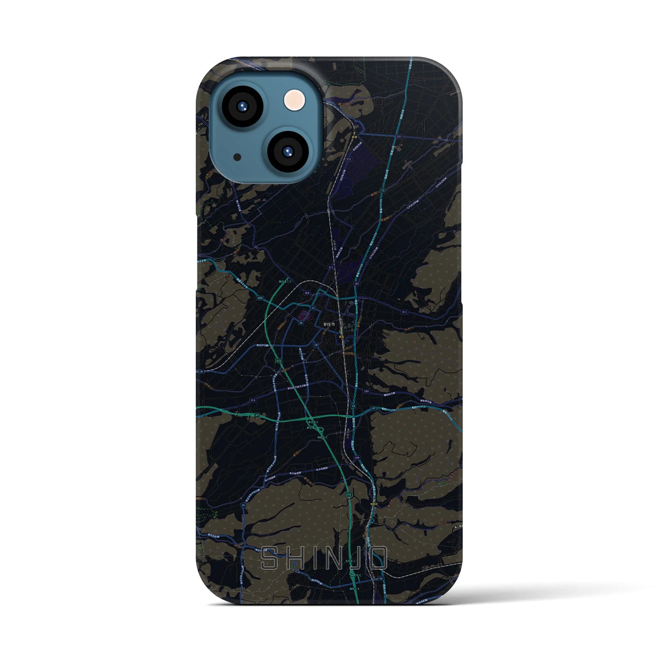 【新庄(山形県)】地図柄iPhoneケース(バックカバータイプ)