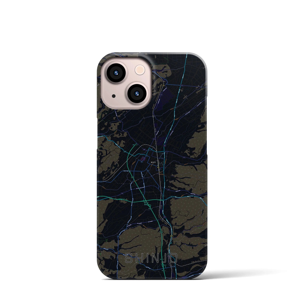 【新庄(山形県)】地図柄iPhoneケース(バックカバータイプ)