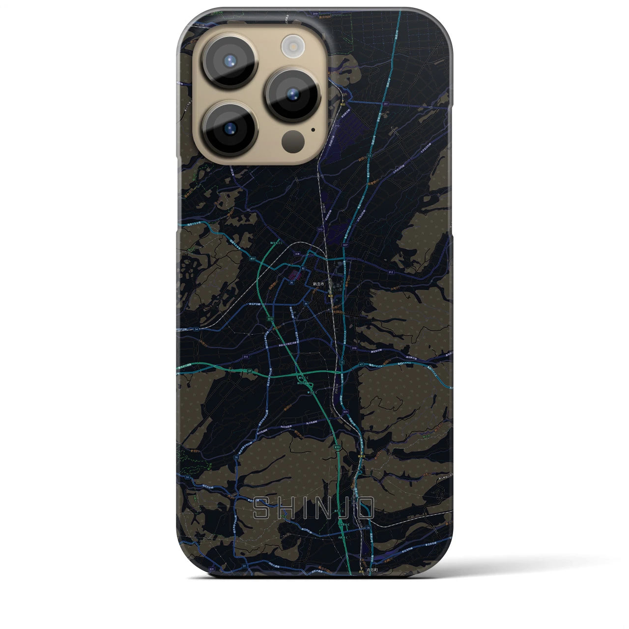 【新庄(山形県)】地図柄iPhoneケース(バックカバータイプ)