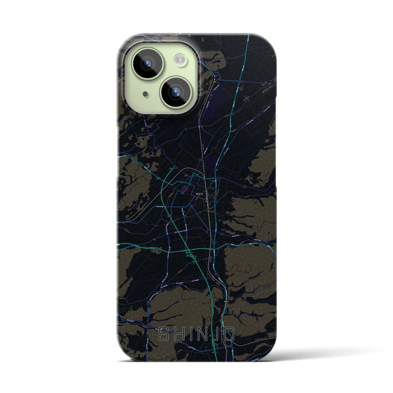 【新庄(山形県)】地図柄iPhoneケース(バックカバータイプ)