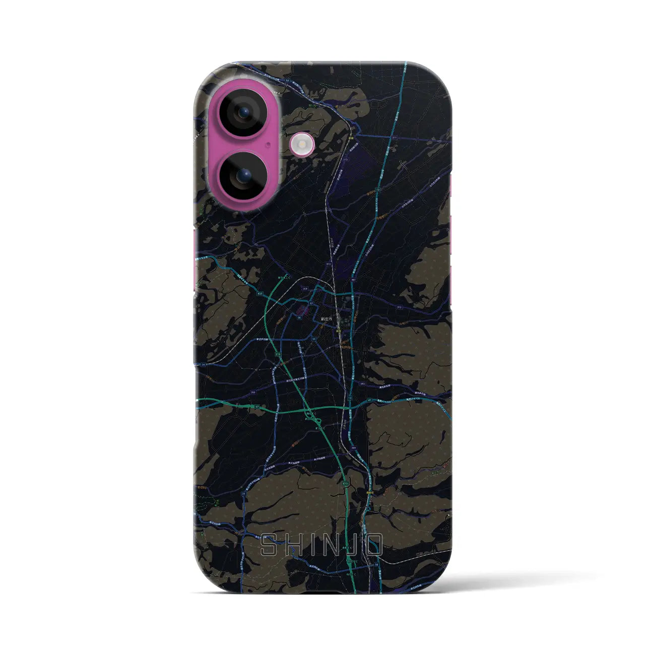 【新庄(山形県)】地図柄iPhoneケース(バックカバータイプ)