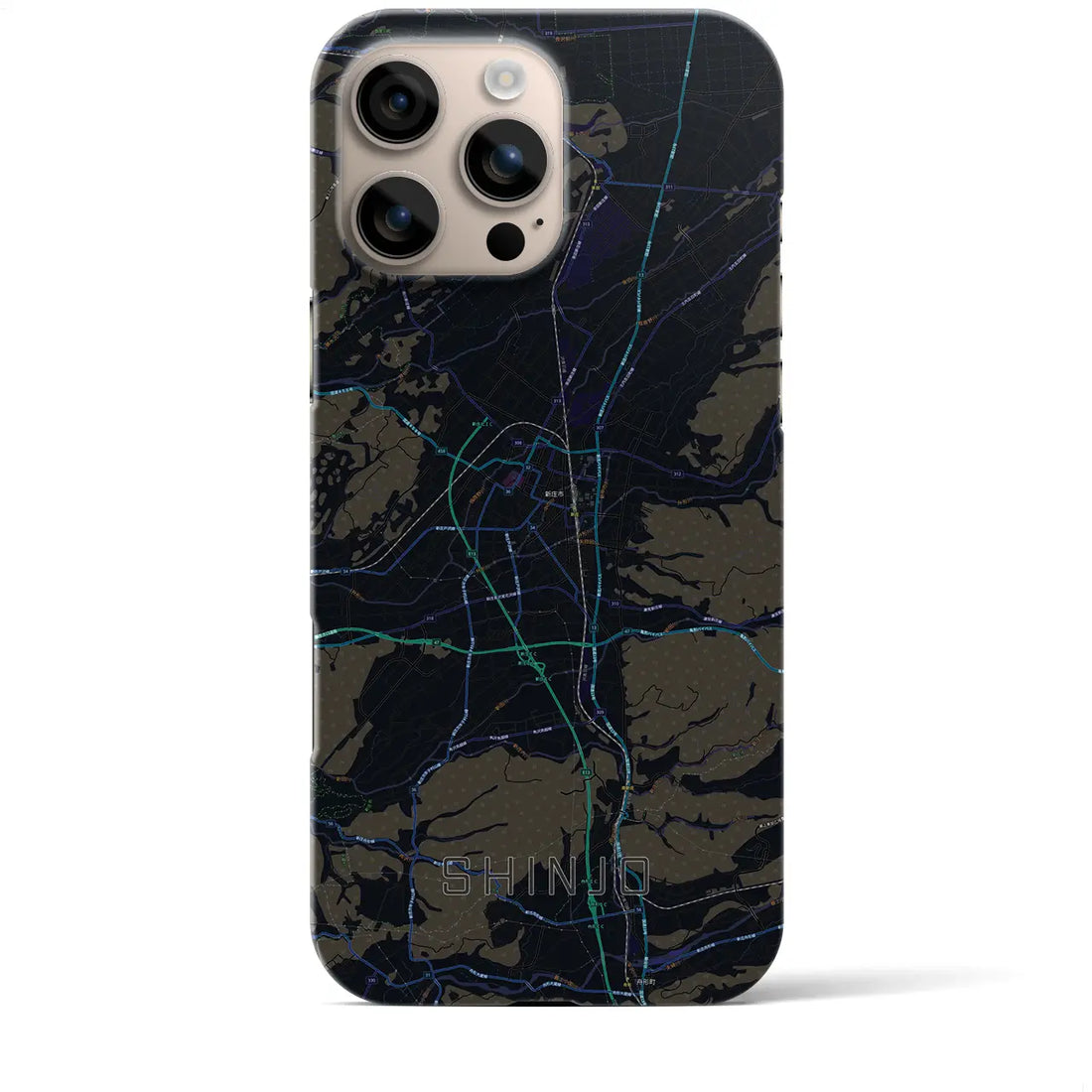 【新庄(山形県)】地図柄iPhoneケース(バックカバータイプ)