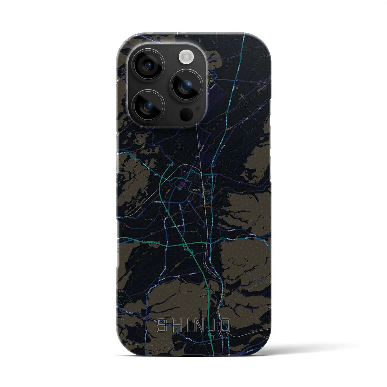 【新庄(山形県)】地図柄iPhoneケース(バックカバータイプ)