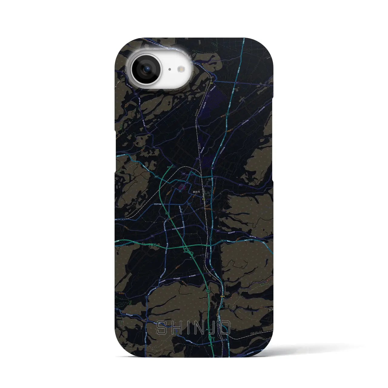 【新庄(山形県)】地図柄iPhoneケース(バックカバータイプ)