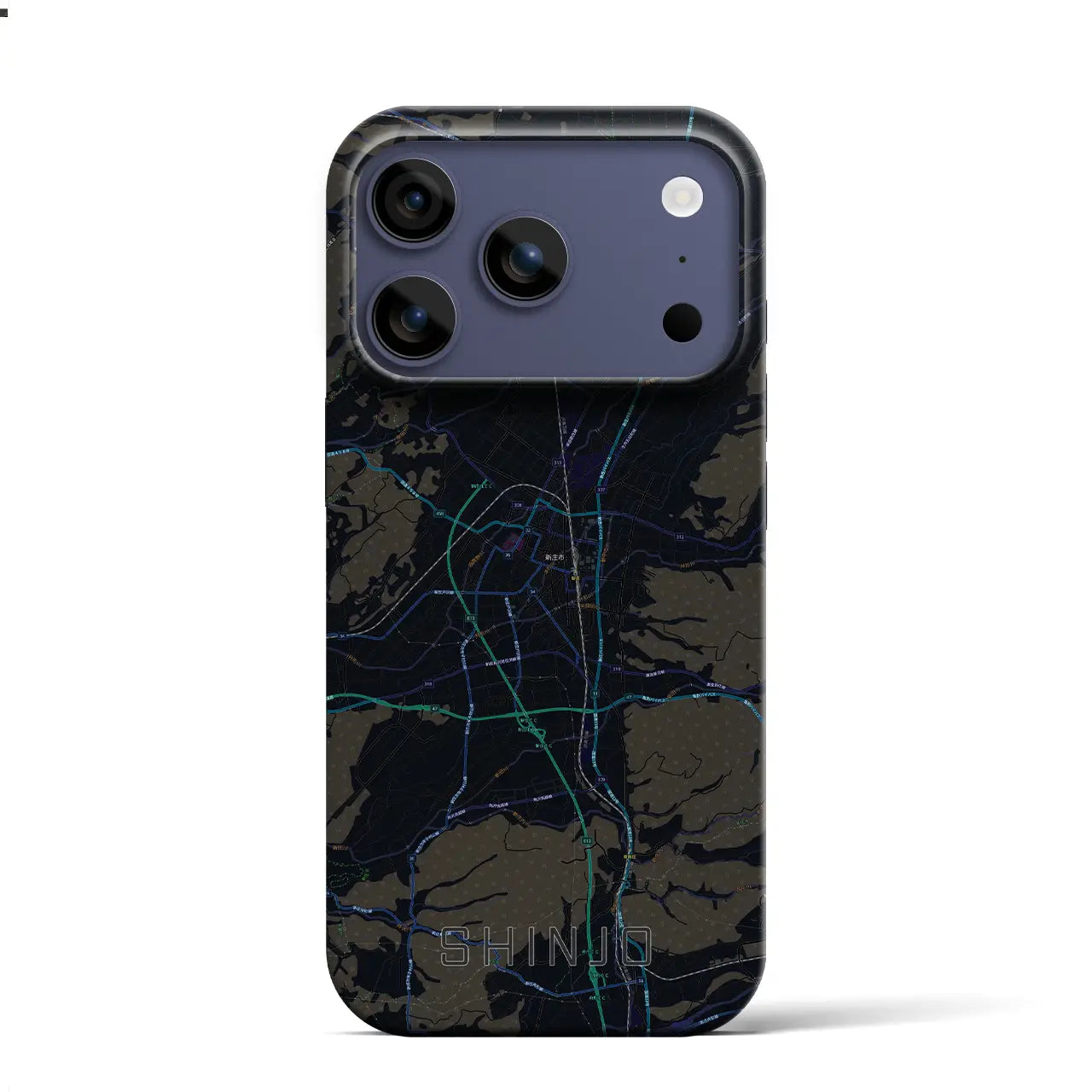 【新庄(山形県)】地図柄iPhoneケース(バックカバータイプ)