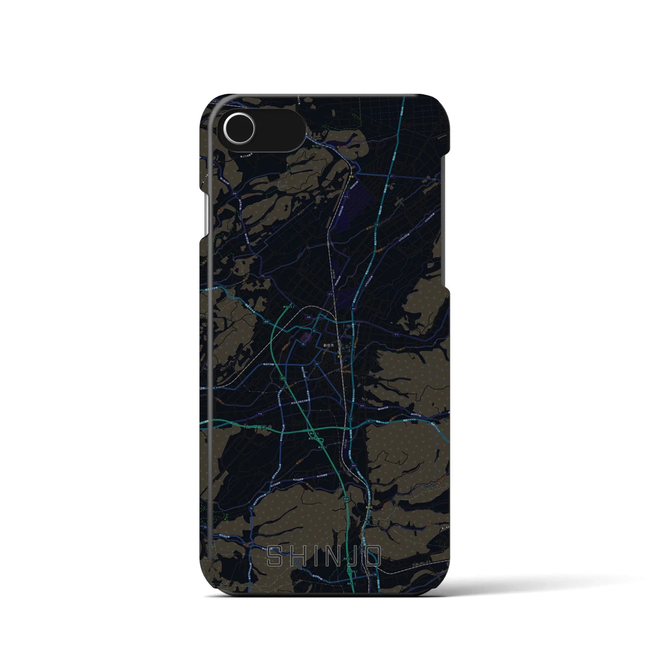 【新庄(山形県)】地図柄iPhoneケース(バックカバータイプ)
