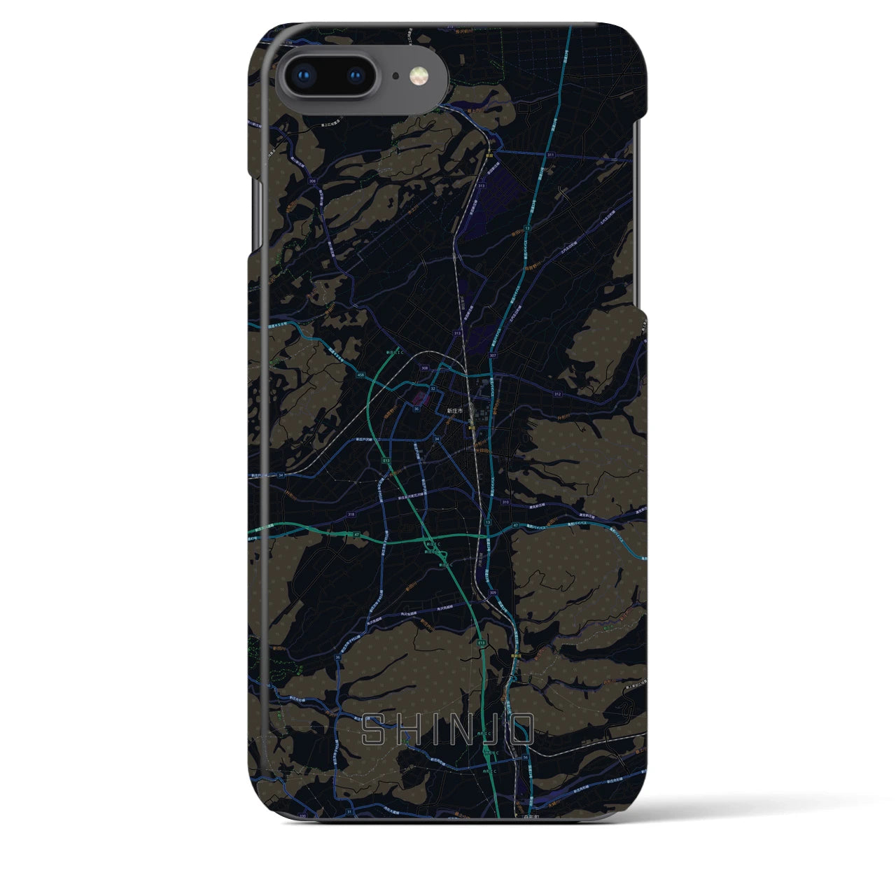 【新庄(山形県)】地図柄iPhoneケース(バックカバータイプ)